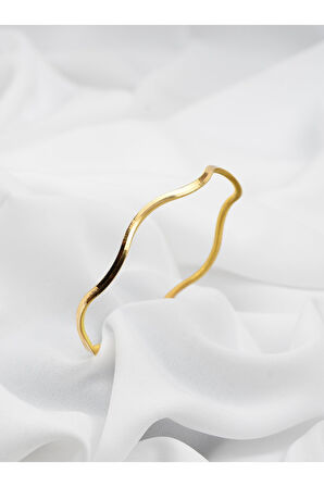 9 (GRAM) Yatırımlık İşçiliksiz Dalgalı Ajda Bilezik 22 Ayar Altın