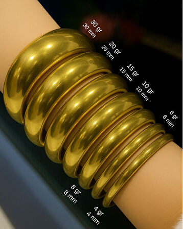 10 gr (GRAM) Yatırımlık İşçiliksiz Kalemli Aynalı  Şarnel Bilezik 22 Ayar Altın