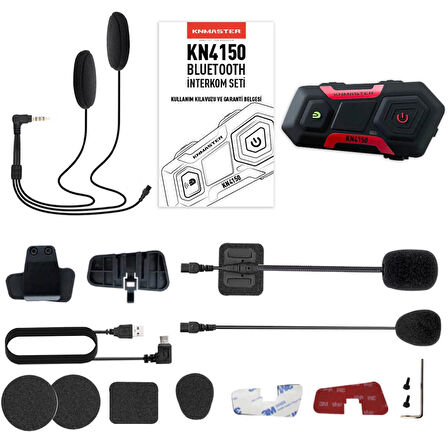 Knmaster KN4150 Motosiklet Kask İnterkom Bluetooth Intercom Kulaklık Seti