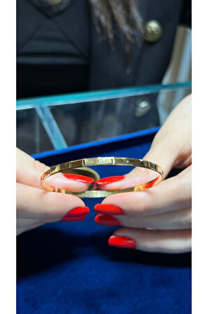 8 Gr (gram) Dikdörtgen Desenli Çöp Bilezik Yatırımlık İşçiliksiz 22 Ayar Altın