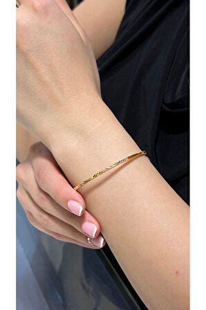 9 gr (Gram) Yatırımlık İşçiliksiz Yasemin Oluklu Ajda Bilezik 22 Ayar Altın