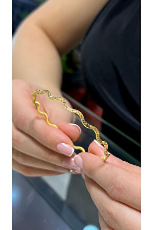 8 gr (GRAM) Yatırımlık Işçiliksiz Cam Kırığı Ajda Bilezik 22 Ayar Altın