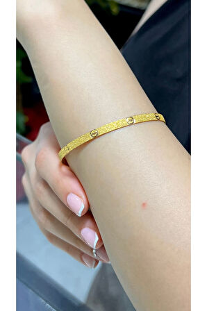 8 gr (GRAM) Çivi Desenli Simli Kibrit Çöpü Bilezik 22 Ayar Altın Yatırımlık Işçiliksiz