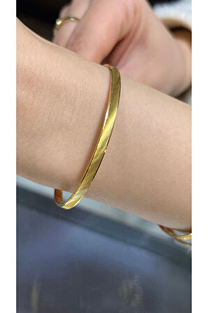 9 gr (GRAM) Yatırımlık Işçiliksiz Trabzon Desenli Çöp Bilezik 22 Ayar Altın