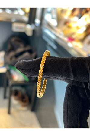 9 Gr (gram) Çocuk Bilezik Adana Üçlü Burma Bilezik 22 Ayar Altın Yatırımlık İşçilikisiz