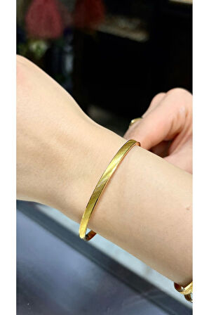 8 gr (GRAM) Yatırımlık Işçiliksiz Trabzon Desenli Çöp Bilezik 22 Ayar Altın