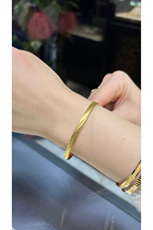 8 gr (GRAM) Yatırımlık Işçiliksiz Trabzon Desenli Çöp Bilezik 22 Ayar Altın