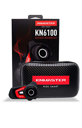 Knmaster KN6100 Motosiklet Kask İnterkom Bluetooth Intercom Kulaklık Seti KIRMIZI