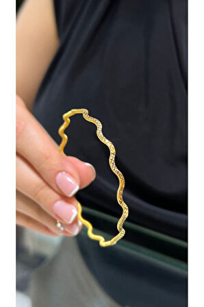 9 gr (GRAM) Yatırımlık Işçiliksiz Cam Kırığı Ajda Bilezik 22 Ayar Altın