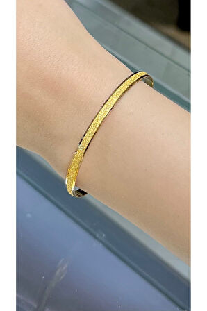 8 gr (GRAM) Yatırımlık Işçiliksiz Kalemli Simli Çöp Bilezik 22 Ayar Altın