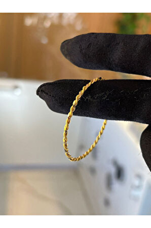 6 Gr (gram) Çocuk Bilezik Paftalı İkili Burma Bilezik 22 Ayar Altın Yatırımlık İşçilikisiz