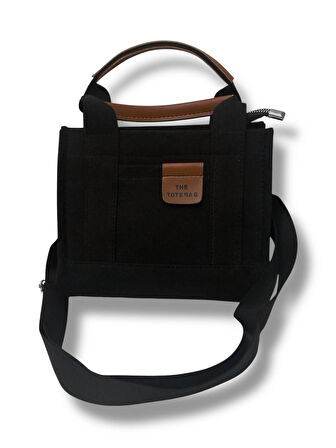  Kanvas Tote Bag Siyah El ve Omuz Çantası