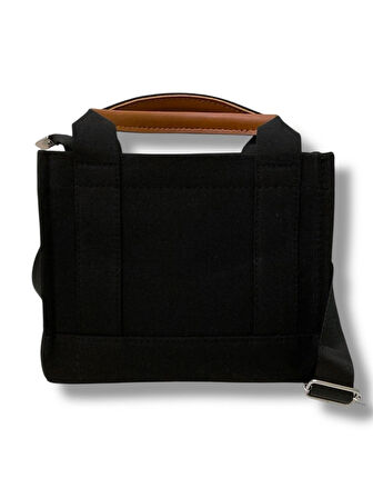  Kanvas Tote Bag Siyah El ve Omuz Çantası