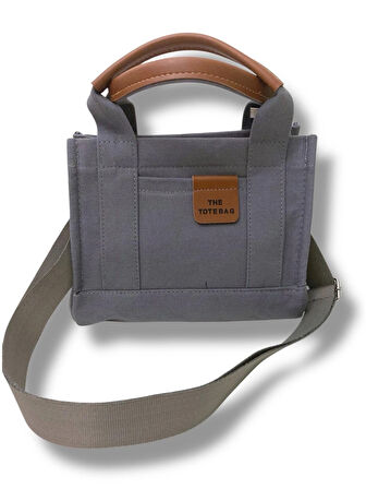  Kanvas Tote Bag Küllü Mavi El ve Omuz Çantası