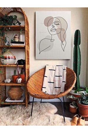 Soyut Dekoratif Vintange Retro Bohe Bohem Boho Art Vektorel Abstract Minimalist Canvas Kanvas Tablo