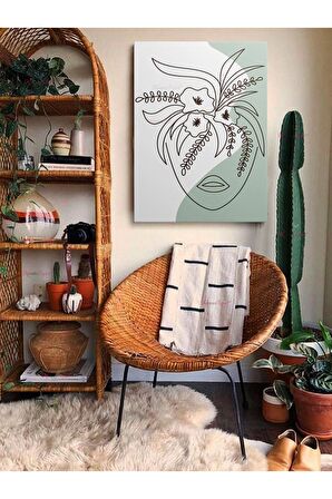 Soyut Dekoratif Vintange Retro Bohe Bohem Boho Art Vektorel Abstract Minimalist Canvas Kanvas Tablo