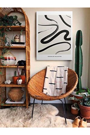 Soyut Dekoratif Vintange Retro Bohe Bohem Boho Art Vektorel Abstract Minimalist Canvas Kanvas Tablo