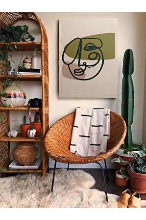 Soyut Dekoratif Vintange Retro Bohe Bohem Boho Art Vektorel Abstract Minimalist Canvas Kanvas Tablo