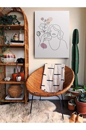 Soyut Dekoratif Vintange Retro Bohe Bohem Boho Art Vektorel Abstract Minimalist Canvas Kanvas Tablo