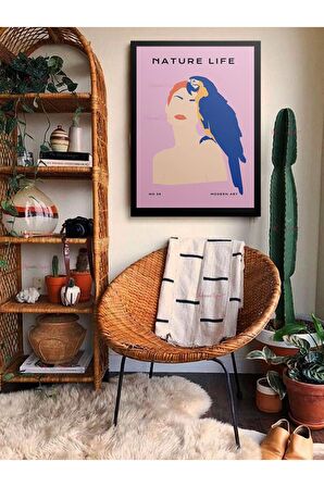 Soyut Dekoratif Vintange Retro Bohe Bohem Boho Art Vektorel Abstract Minimalist Canvas Kanvas Tablo