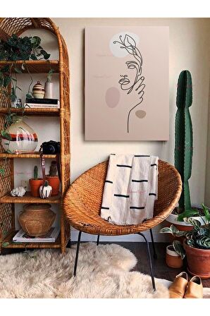 Soyut Dekoratif Vintange Retro Bohe Bohem Boho Art Vektorel Abstract Minimalist Canvas Kanvas Tablo