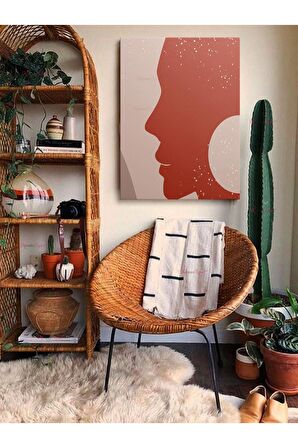 Soyut Dekoratif Vintange Retro Bohe Bohem Boho Art Vektorel Abstract Minimalist Canvas Kanvas Tablo