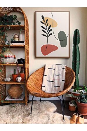 Soyut Dekoratif Vintange Retro Bohe Bohem Boho Art Vektorel Abstract Minimalist Canvas Kanvas Tablo