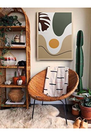 Soyut Dekoratif Vintange Retro Bohe Bohem Boho Art Vektorel Abstract Minimalist Canvas Kanvas Tablo