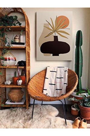 Soyut Dekoratif Vintange Retro Bohe Bohem Boho Art Vektorel Abstract Minimalist Canvas Kanvas Tablo