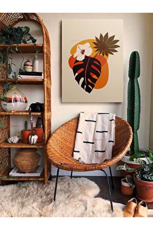 Soyut Dekoratif Vintange Retro Bohe Bohem Boho Art Vektorel Abstract Minimalist Canvas Kanvas Tablo