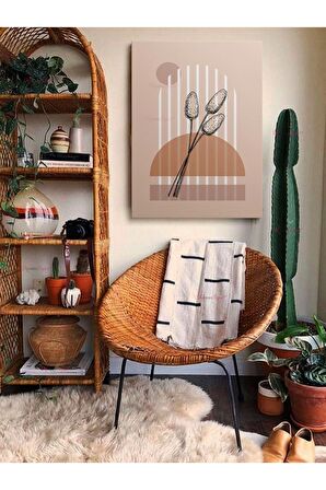 Soyut Dekoratif Vintange Retro Bohe Bohem Boho Art Vektorel Abstract Minimalist Canvas Kanvas Tablo