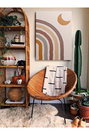 Soyut Dekoratif Vintange Retro Bohe Bohem Boho Art Vektorel Abstract Minimalist Canvas Kanvas Tablo