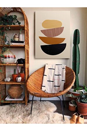 Soyut Dekoratif Vintange Retro Bohe Bohem Boho Art Vektorel Abstract Minimalist Canvas Kanvas Tablo