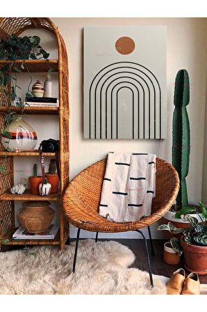 Soyut Dekoratif Vintange Retro Bohe Bohem Boho Art Vektorel Abstract Minimalist Canvas Kanvas Tablo