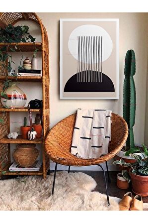 Soyut Dekoratif Vintange Retro Bohe Bohem Boho Art Vektorel Abstract Minimalist Canvas Kanvas Tablo