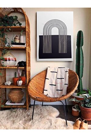 Soyut Dekoratif Vintange Retro Bohe Bohem Boho Art Vektorel Abstract Minimalist Canvas Kanvas Tablo