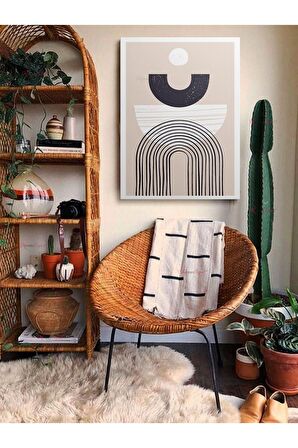 Soyut Dekoratif Vintange Retro Bohe Bohem Boho Art Vektorel Abstract Minimalist Canvas Kanvas Tablo