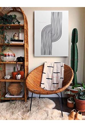 Soyut Dekoratif Vintange Retro Bohe Bohem Boho Art Vektorel Abstract Minimalist Canvas Kanvas Tablo