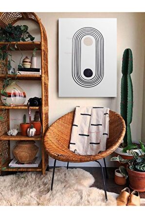 Soyut Dekoratif Vintange Retro Bohe Bohem Boho Art Vektorel Abstract Minimalist Canvas Kanvas Tablo