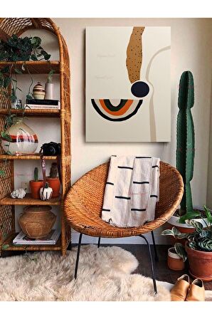 Soyut Dekoratif Vintange Retro Bohe Bohem Boho Art Vektorel Abstract Minimalist Canvas Kanvas Tablo