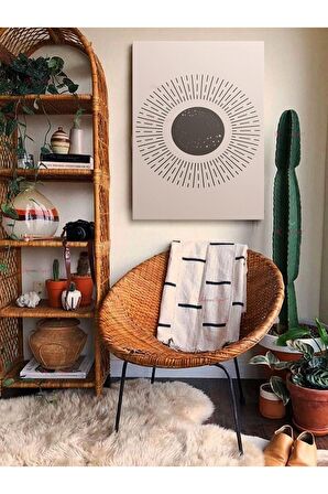 Soyut Dekoratif Vintange Retro Bohe Bohem Boho Art Vektorel Abstract Minimalist Canvas Kanvas Tablo