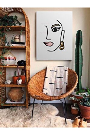 Soyut Dekoratif Vintange Retro Bohe Bohem Boho Art Vektorel Abstract Minimalist Canvas Kanvas Tablo