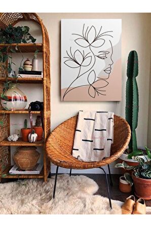 Soyut Dekoratif Vintange Retro Bohe Bohem Boho Art Vektorel Abstract Minimalist Canvas Kanvas Tablo