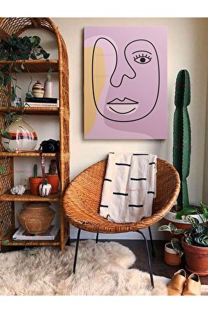 Soyut Dekoratif Vintange Retro Bohe Bohem Boho Art Vektorel Abstract Minimalist Canvas Kanvas Tablo