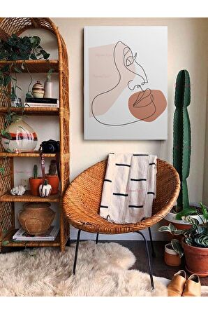 Soyut Dekoratif Vintange Retro Bohe Bohem Boho Art Vektorel Abstract Minimalist Canvas Kanvas Tablo
