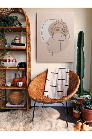 Soyut Dekoratif Vintange Retro Bohe Bohem Boho Art Vektorel Abstract Minimalist Canvas Kanvas Tablo