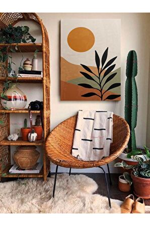 Soyut Dekoratif Vintange Retro Bohe Bohem Boho Art Vektorel Abstract Minimalist Canvas Kanvas Tablo