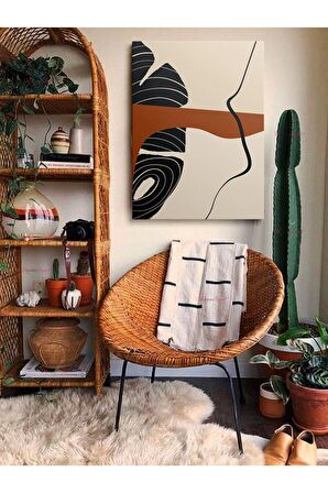 Soyut Dekoratif Vintange Retro Bohe Bohem Boho Art Vektorel Abstract Minimalist Canvas Kanvas Tablo