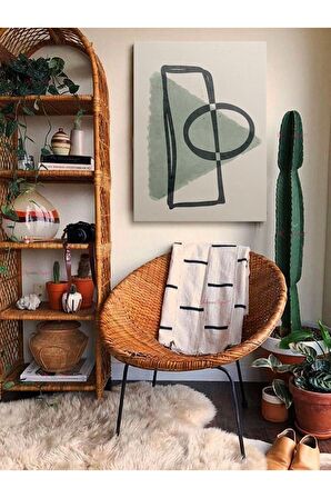 Soyut Dekoratif Vintange Retro Bohe Bohem Boho Art Vektorel Abstract Minimalist Canvas Kanvas Tablo