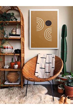 Soyut Dekoratif Vintange Retro Bohe Bohem Boho Art Vektorel Abstract Minimalist Canvas Kanvas Tablo